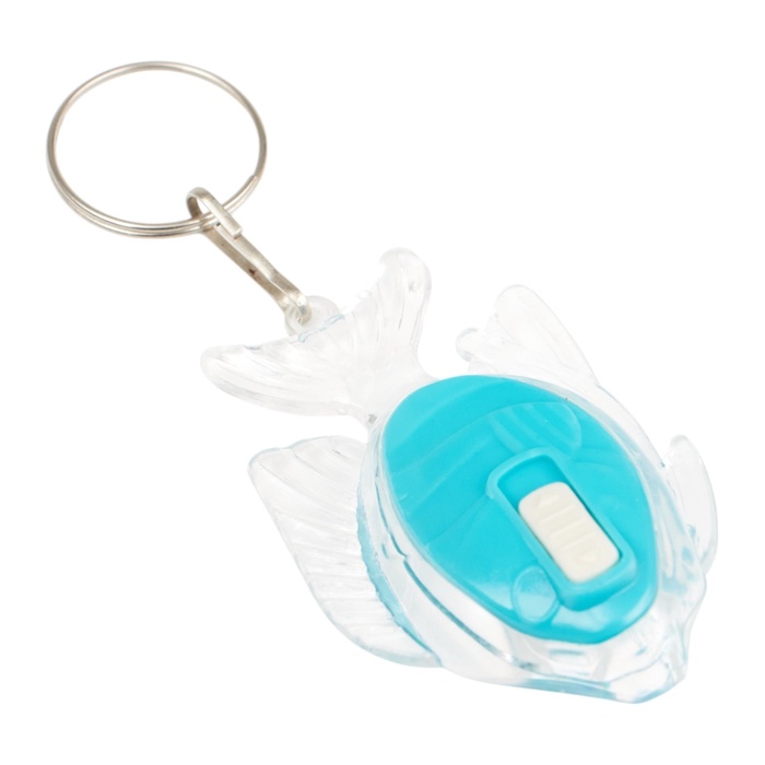 Фонарик брелок для ключей на кольце «Рыбка», 1 режим, 2×AG13, 3.5×5.5 см, МИКС - Фото 1