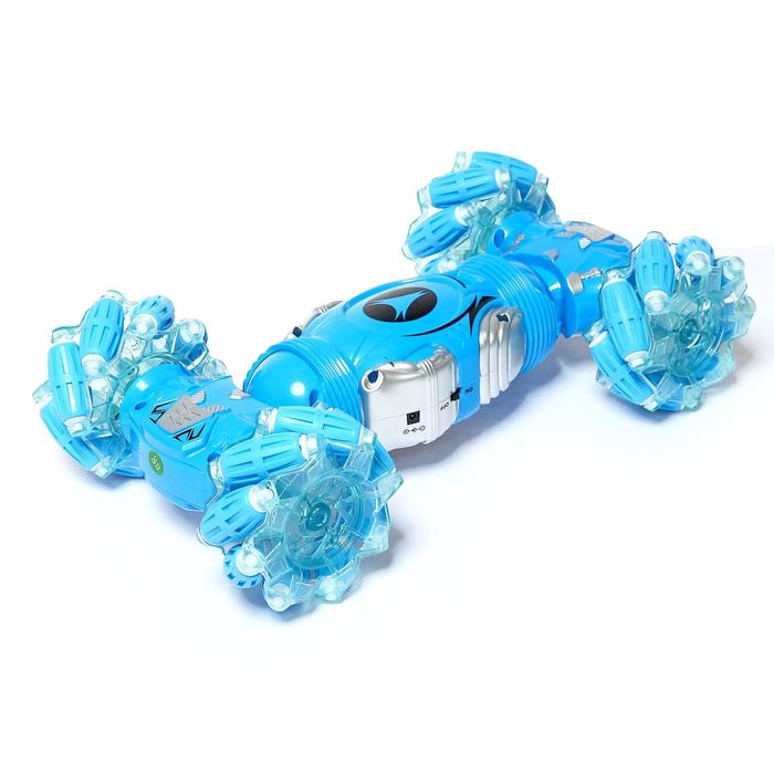 Машинка-перевёртыш HYPER с управлением жестами гиропульт, работает от аккумулятора, цвет синий 48645