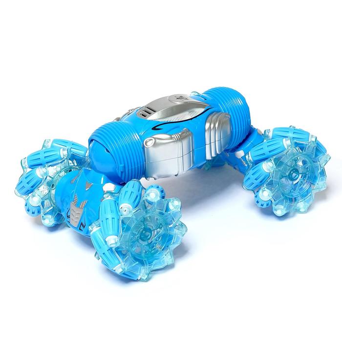 Машинка-перевёртыш HYPER с управлением жестами гиропульт, работает от аккумулятора, цвет синий 48645