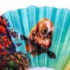 Веер пластик "Филины и совы" МИКС изогнутый каркас 23 см - фото 23045863