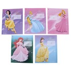 Тетрадь 12 листов линейка Disney Принцессы", бумажная обложка, 5 видов МИКС - Фото 1