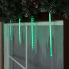 Светодиодная сосулька уличная "Тающая" 0,3 м, d=2 см, вилка, LED-18-220V, нить белая, свечение зелёное - Фото 1