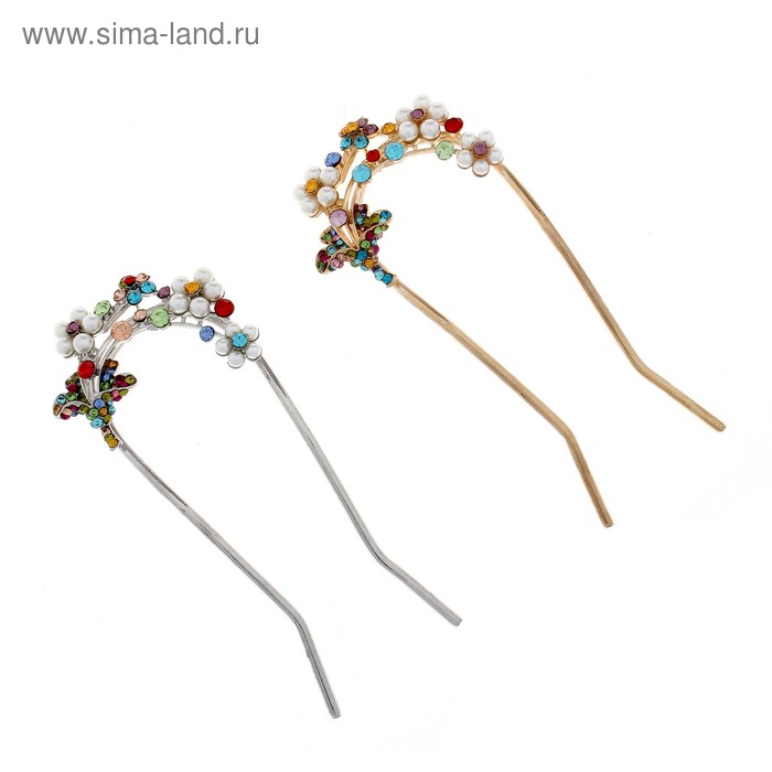 иголка для волос "Солнечный рай" 12 см букет - Фото 1