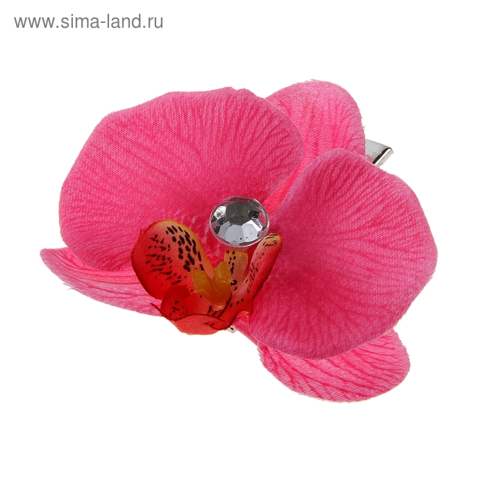 зажим для волос цветочная фантазия орхидея d-7 см микс - Фото 1