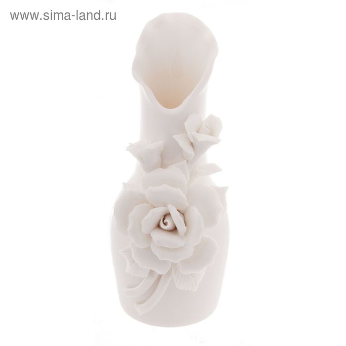 ваза керамика мини белая срез роза 15,5*7 см - Фото 1