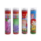 Карандаши 24 цвета в пласт тубусе с точилкой Ассорти МИКС - Фото 1