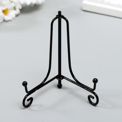 Подставка для тарелок d=10-13 см «Узорная», металл, 10×7 см, чёрная