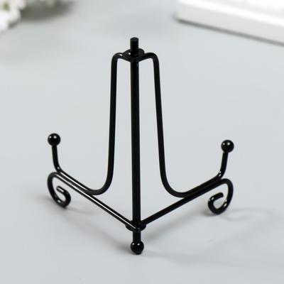 Подставка для тарелок d=10-13 см «Узорная», металл, 10×7 см, чёрная