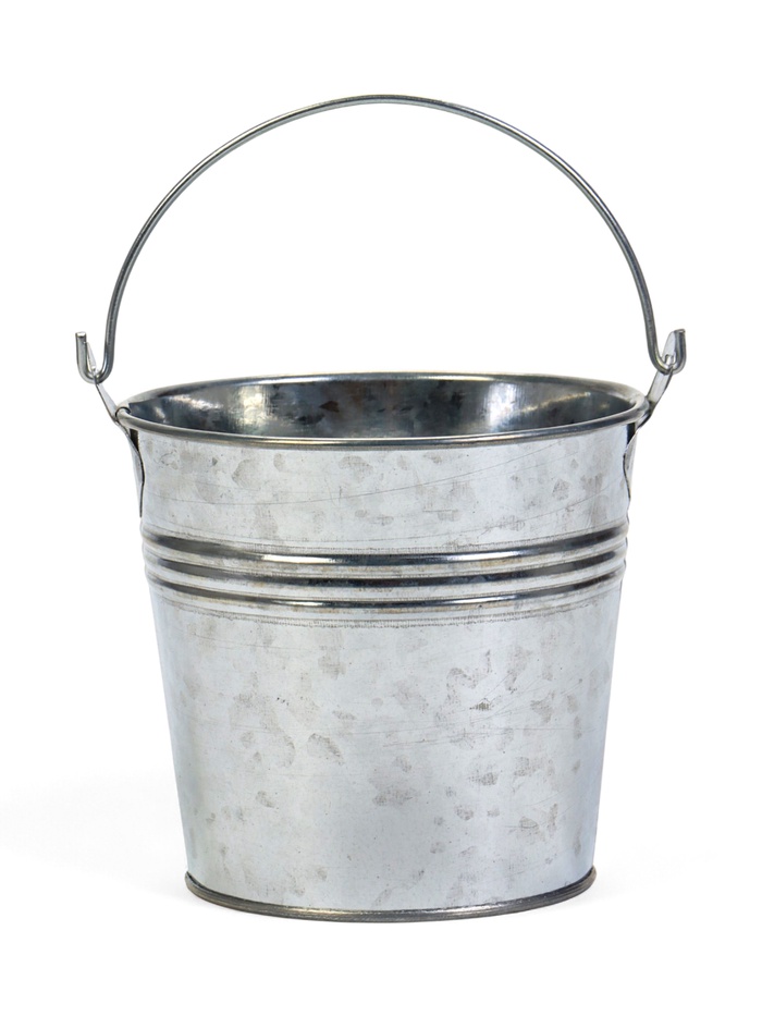 Декоративное кашпо для цветов «Ведёрко альма», 500 мл, d=10 см, h=9.4 см, металлическое - Фото 1