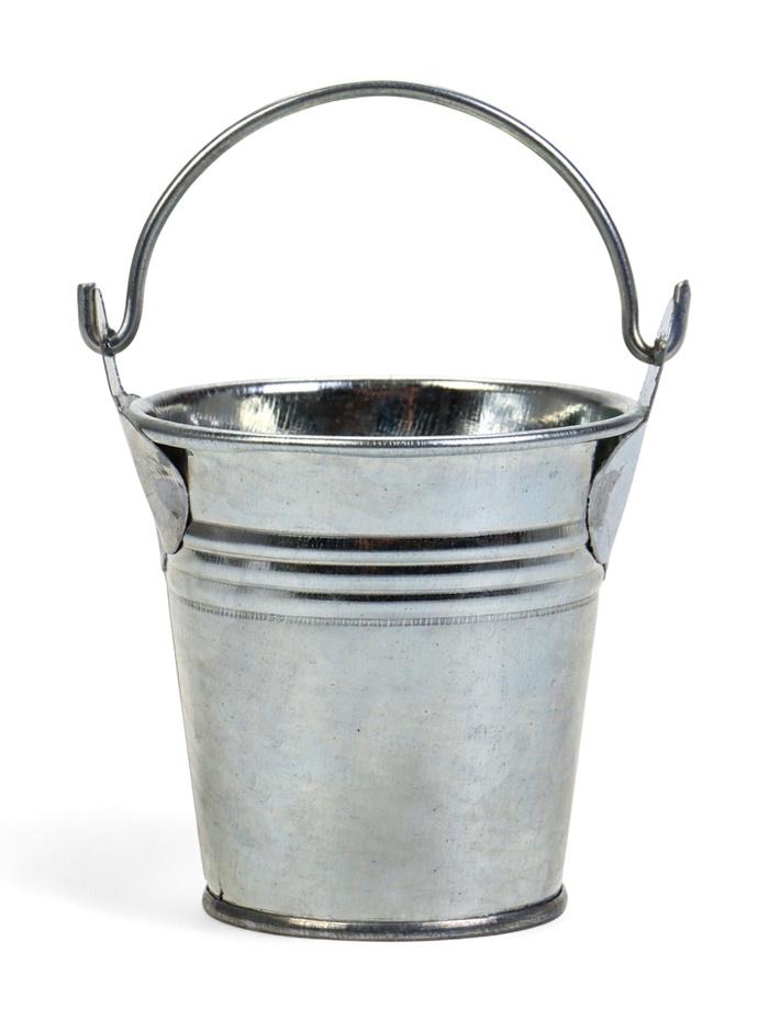 Декоративно кашпо для цветов «Ведёрко альма», 100 мл, d=5.3 см, h=5.6 см, металлическое - Фото 1