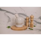 Ступка с пестиком Magistro «Мрамор», натуральный камень, 10×10 см, белая - Фото 6