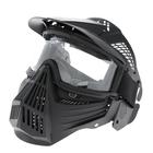 Очки-маска для езды на мототехнике, разборные, визор прозрачный, козырек, цвет черный - фото 7572677