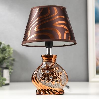 Лампа настольная 16277/1BR+GD Е14 40 Вт коричнево-золотой 17×17×26 см