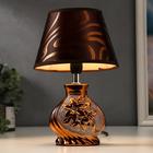 Лампа настольная 16277/1BR+GD Е14 40 Вт коричнево-золотой 17×17×26 см - Фото 2