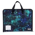 Папка с ручками А4+, 330 х 251 х 30 мм, ErichKrause "Emerald Stardust", 550 мкм, молния вокруг, с принтом - фото 24607123