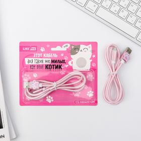 Провод Micro USB «Для милых котиков», 1 м, 14,7 х 12 см 4670452