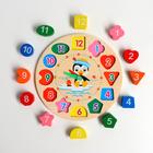 Развивающие часы 3в1 «Пингвин», часы, рамка - вкладыш, шнуровка, 17.5×17.5×3 см - Фото 3