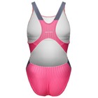 Купальник слитный ONLYTOP, р. 50, спортивный, розовый, серый - фото 45368907