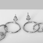 Серьги металл «Тренд» кольцо с шаром, цвет серебро - фото 8784844