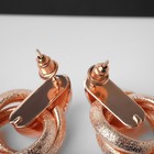 Серьги металл «Фьюче» круги плетения, цвет розовое золото - Фото 3