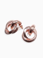 Серьги металл «Фьюче» круги плетения, цвет розовое золото - Фото 4