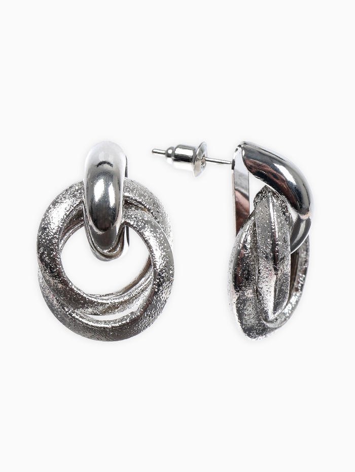 Серьги металл «Фьюче» круги плетения, цвет серебро - Фото 1
