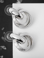 Серьги металл «Фьюче» круги плетения, цвет серебро - фото 59765188