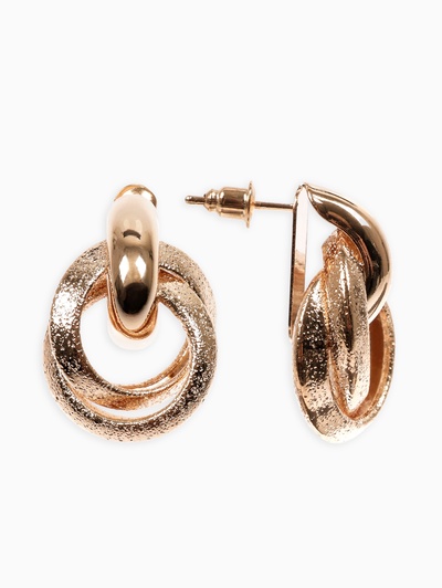 Серьги металл «Фьюче» круги плетения, цвет золото