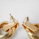 Серьги металл «Фьюче» круги плетения, цвет золото - Фото 3