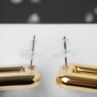 Серьги металл «Цепь» прямоугольники, 3 звена, цвет золото - Фото 2