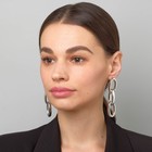 Серьги металл "Цепь" овальные звенья 3шт, цвет серебро - фото 24467772