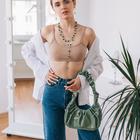 Бусы шар №8 «Малахит» галстук, 60 см - фото 24474668