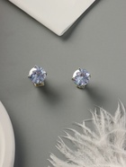 Клипсы для ушей QF «Вечеринка», крупные кристаллы, белая в серебре - Фото 5