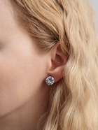 Клипсы для ушей QF «Вечеринка», крупные кристаллы, белая в серебре - Фото 2