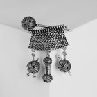 Брошь «Вязание», цвет чернёного серебра - Фото 2