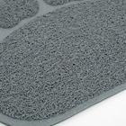 Коврик 2-в-1 под миску/туалет животных "Лапка", 40 х 30 см, тёмно-серый - фото 26973623