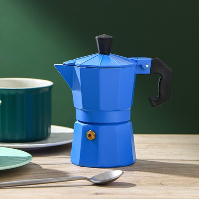 Кофеварка гейзерная «Гармония», на 1 чашку, цвет тёмно-голубой