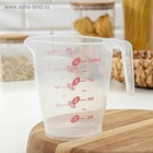 Кувшин мерный «Колор», 1 л, 17×11.5×14 см, пластик, прозрачный - Фото 5