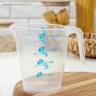 Кувшин мерный «Колор», 1 л, 17×11.5×14 см, пластик, прозрачный - Фото 6