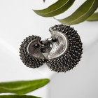 Брошь «Ёжики» мини, чернёная, серебра - Фото 3
