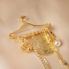 Брошь «Вешалка» с подвесками, цвет белый в золоте - Фото 2