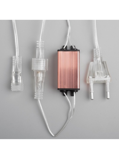 Гирлянда «Сосульки» 2.5×0.3 м, IP65, прозрачная нить, 192 LED, свечение белое с эффектом стекания, 12 В