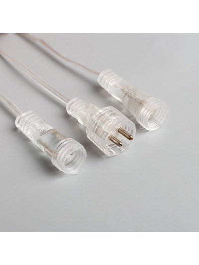 Гирлянда «Сосульки» 2.5×0.3 м, IP65, прозрачная нить, 192 LED, свечение белое с эффектом стекания, 12 В