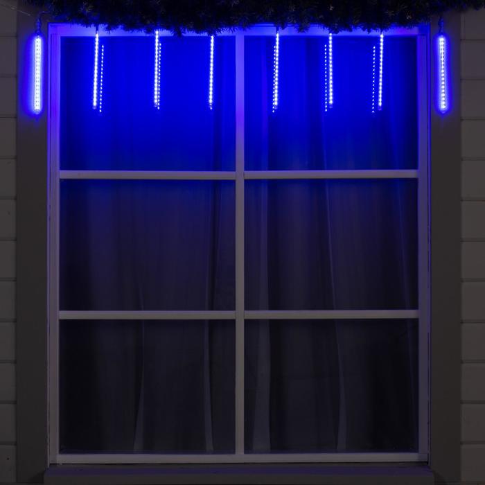 Гирлянда «Сосульки» 2.5 × 0.3 м, IP65, прозрачная нить, 192 LED, свечение синее с эффектом стекания, 12 В - фото 1898379278