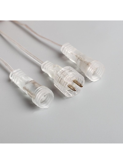 Гирлянда «Сосульки» 2.5×0.3 м, IP65, прозрачная нить, 192 LED, свечение синее с эффектом стекания, 12 В