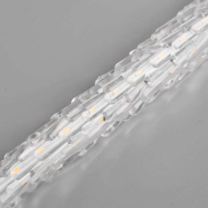 Гирлянда «Сосульки рифленые» 2.5 × 0.42 м, IP65, прозрачная нить, 288 LED, свечение белое с эффектом стекания, 12 В - фото 1898379382