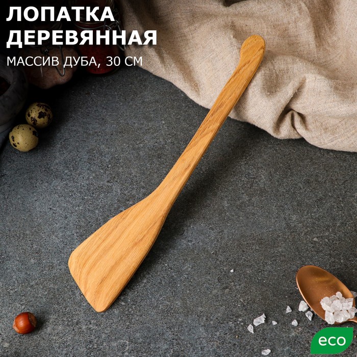 Лопатка деревянная "Славянская", 30 х 7 см, массив дуба - Фото 1