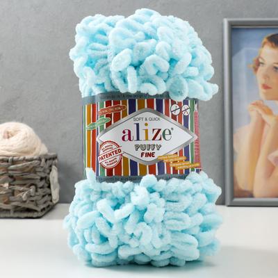Плюшевая пряжа для вязания руками ALIZE, Puffy fine, 100% микрополиэстер, 14.5 м/100 г, (522)