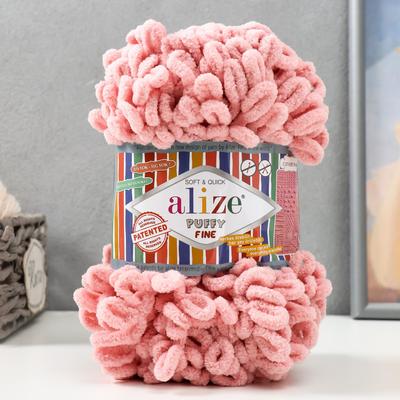 Плюшевая пряжа для вязания руками ALIZE, Puffy fine, 100% микрополиэстер, 14.5 м/100 г, (161)
