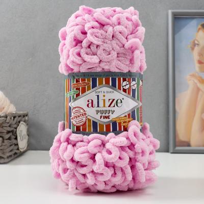 Пряжа "Puffy fine" 100% микрополиэстер 14,5м/100г (725 св.розовый)
